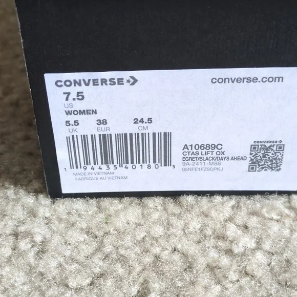 Converse Women's' All Star Lift White and Black Polka Dot Sneakers - Picture 2 of 6